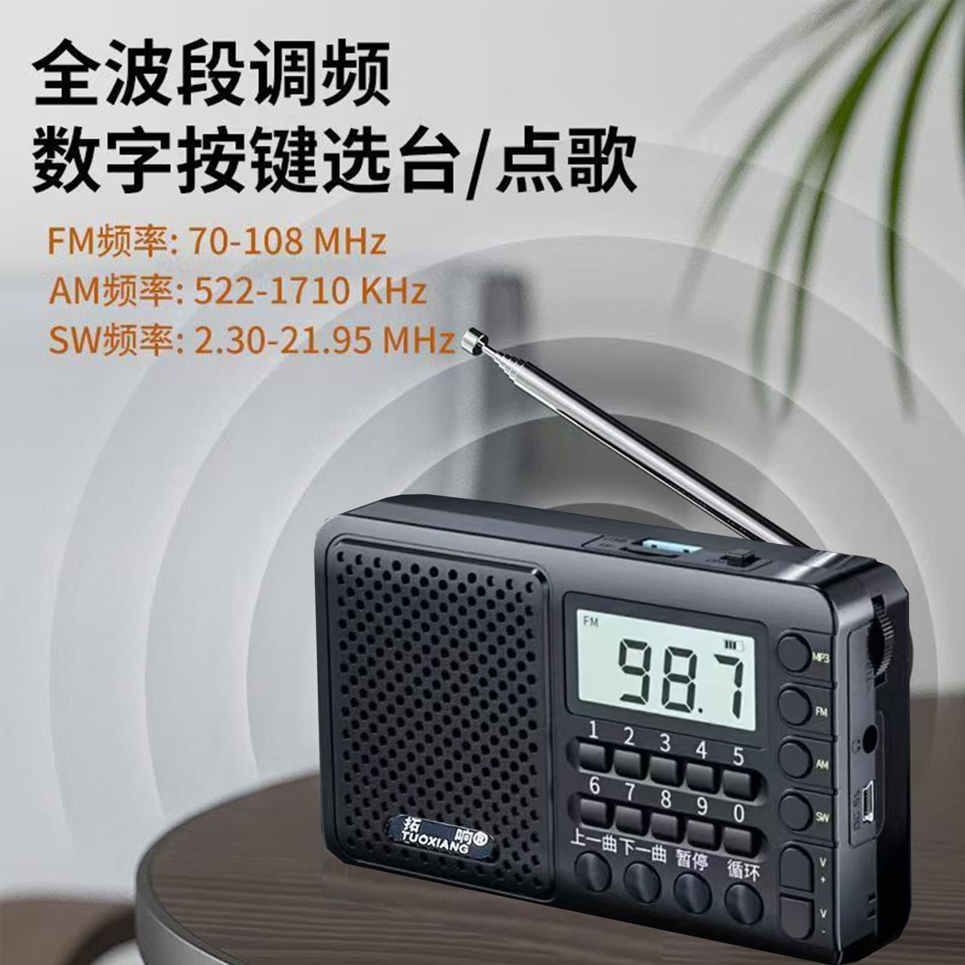 Xiaoxin Semiconductor Radio Vintage Short Wave Broadcast Card Reader Miniature Professional Grade Plastic Body Made in China