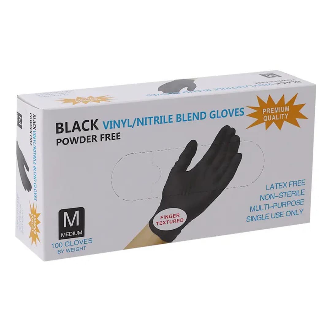 Disposable nitrile gloves beauty salon tattoo puncture black large Ding Qing gloves wholesale 100PCS