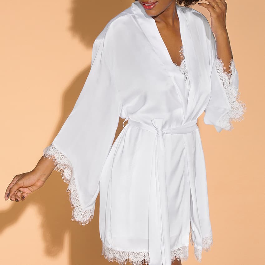 Autumn Lace Trim V-Neck Sleep Robe Strap Women's Home Clothes Two-Piece Set Sexy Satin Nightgown for Ladies Comfortable Pajamas