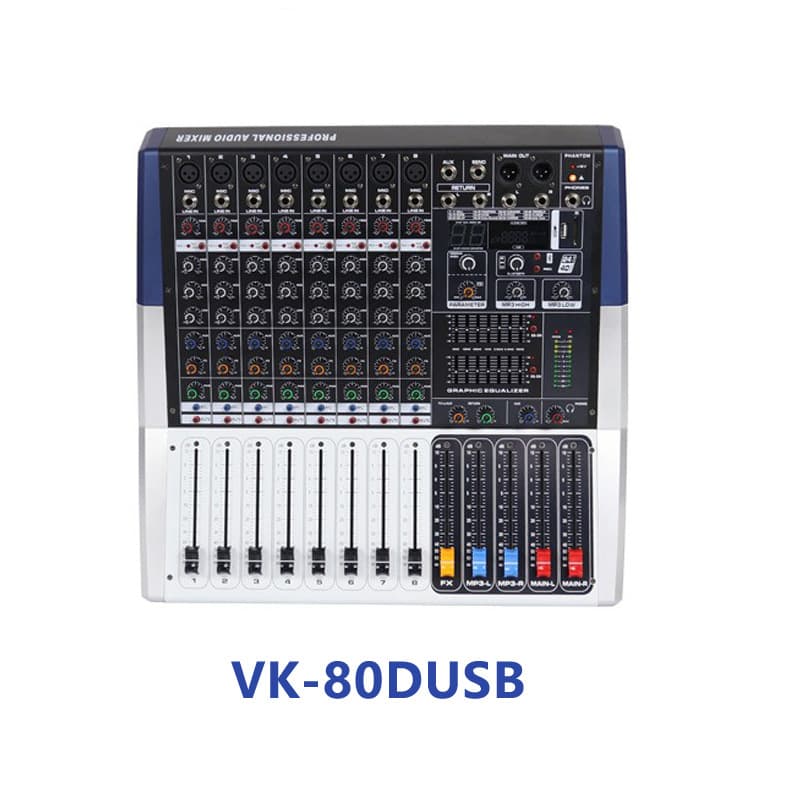 6/8/12/16-channel mixing console with amplifier, effects, USB professional stage performance conference KTV mixing console.