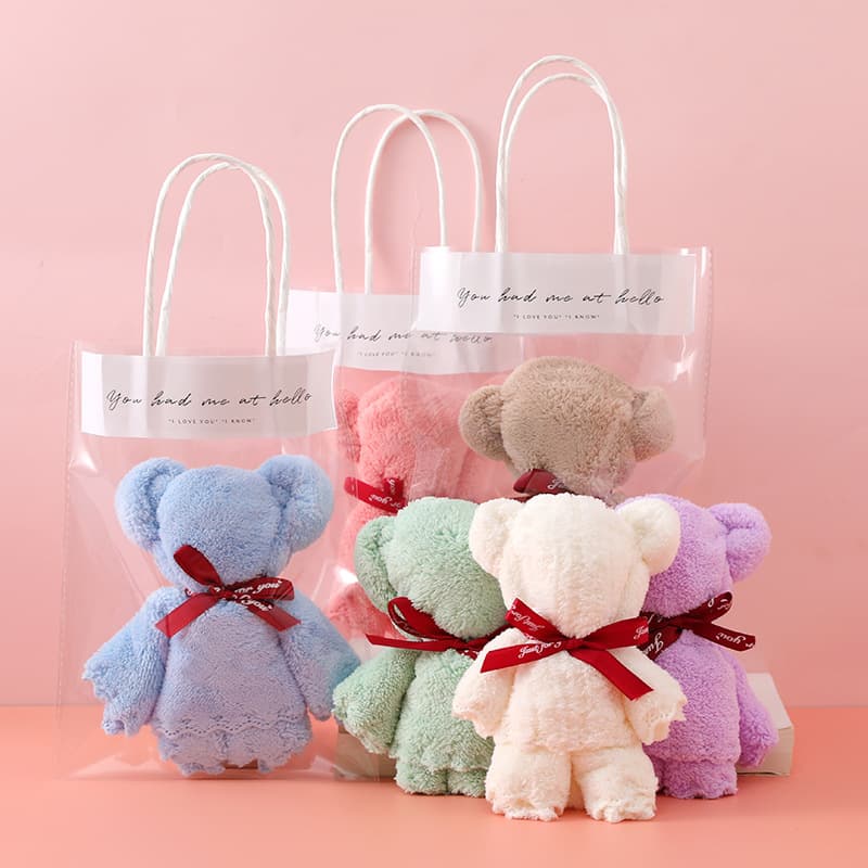 Coral Fleece Bear Towel Souvenir Gift Box, Wedding Celebration Shop, Ground Promotion Event, Opening Ceremony Gifts, Wholesale Advertising Presents