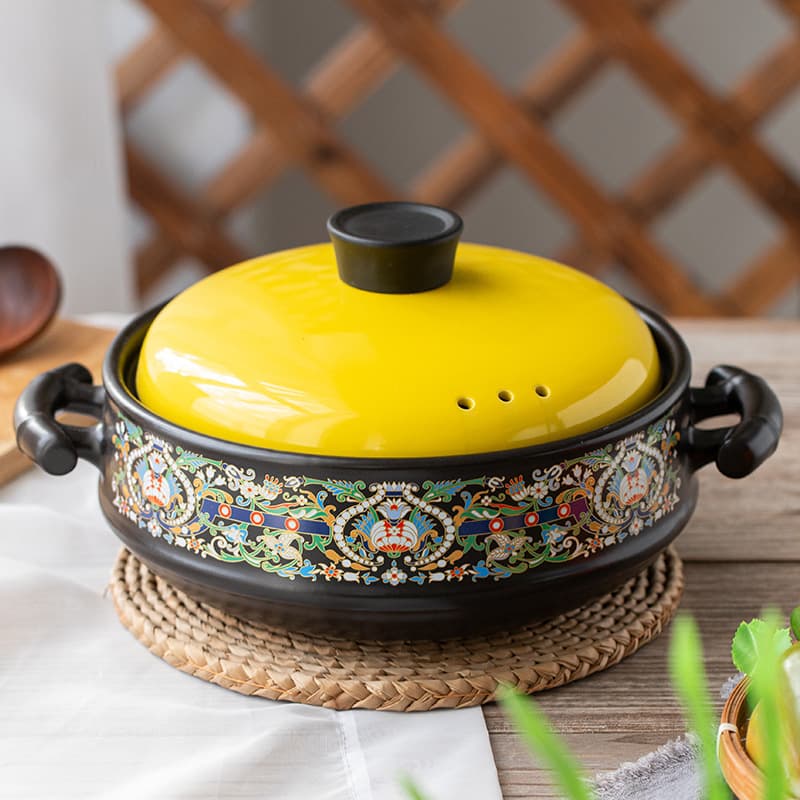 High-temperature resistant, dry-burning crack-resistant ceramic casserole stew pot for home gas stove, clay pot rice and soup small sand pot