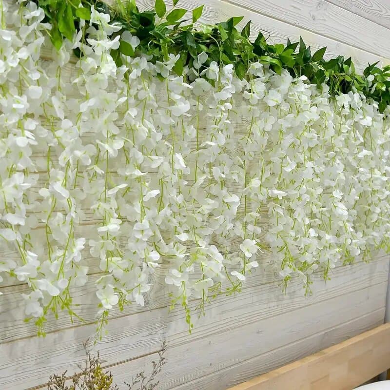 Source manufacturer simulated wisteria flowers, bean flowers, living room garden decoration, bean flowers, plastic vines, green leaves, rattan wisteria flowers