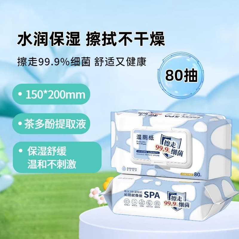 Large Size Moist Toilet Paper, Skin Care & Antibacterial Wet Wipes for Men, Women, and Children, Flushable Wet Toilet Paper