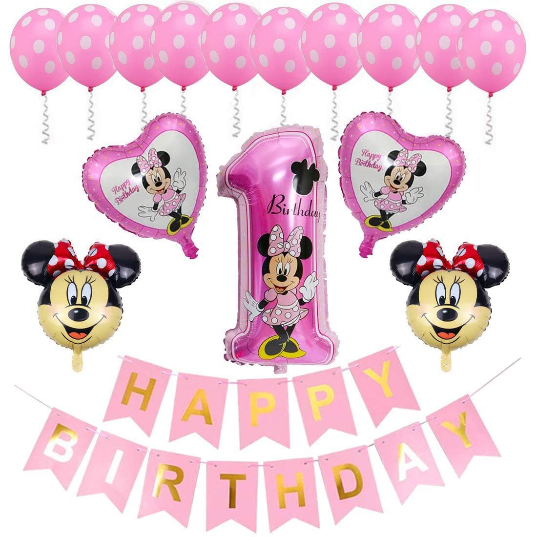 Mickey Mouse Minnie Star Balloon Birthday Party Flag Combination Balloons Children's Birthday Party Decorations Aluminum Foil Balloons