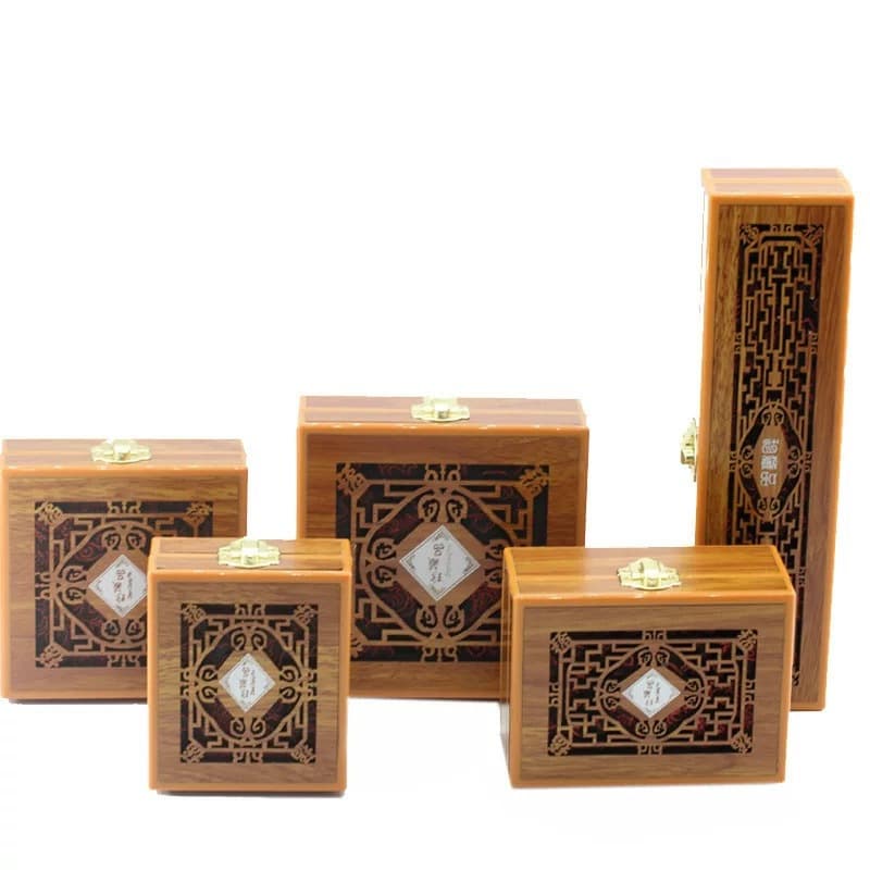 Wooden jewelry box wooden box jade carving yellow gift box pendant bracelet handle piece necklace wooden gift box