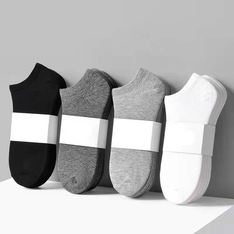 Black, White, and Gray No-Show Socks for Men and Women, Summer No-Show Socks, Cotton and Polyester-Cotton Socks