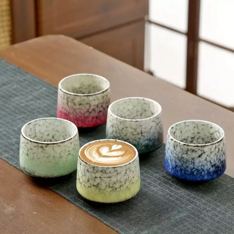 Cross-border Hot Selling Ceramic Kiln Variable Glaze Wide Mouth Cup Hand Drip Coffee Cup Retro Host Cup Ceramic Water Cup Large Tea Cup