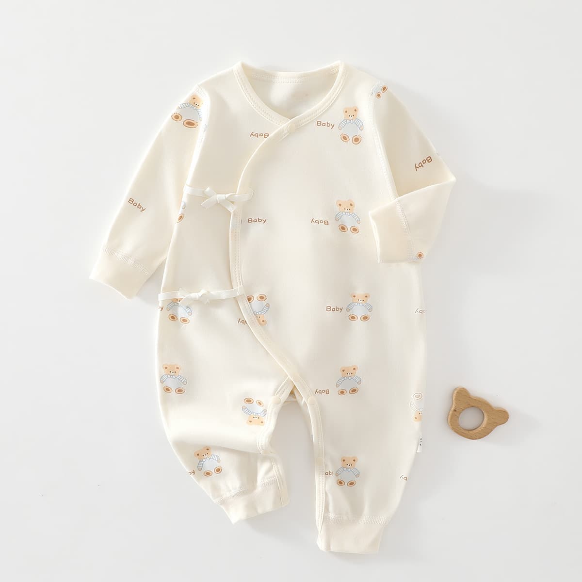 Newborn Four-Season Butterfly Suit, Baby Spring and Autumn Cotton Seamless Bodysuit, Newborn Baby Romper Monk Suit