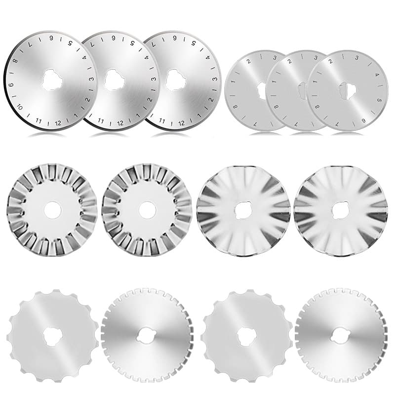 Serrated Blades, Perforated Blades, Quilting Blades, Wheel Blade Handle Accessories, 45mm Blade, Fabric Cutting, Circular Blade