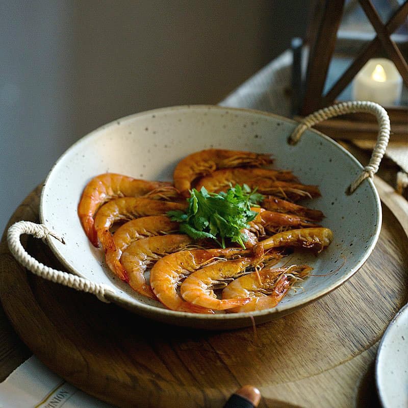 Jiutian Shao Japanese-style coarse ceramic plates, ceramic bowls, hemp rope vegetable plates, coarse ceramic dishes, hotel tableware, steak plates, fruit plates