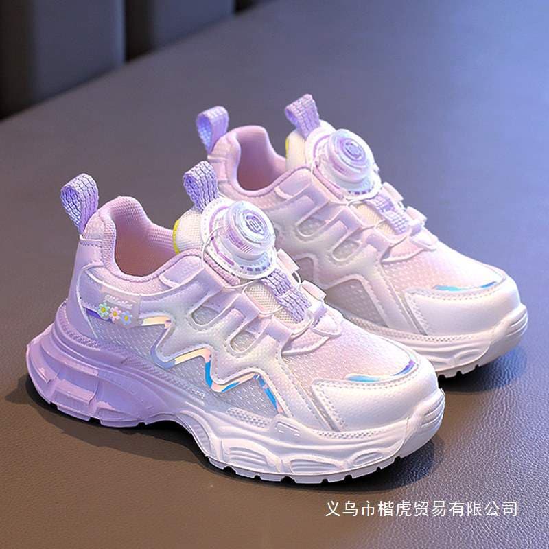 Astro Boy Girls Sports Shoes 2025 Autumn New Running Children's Shoes Twist Button Girls Princess Daddy Net Shoes