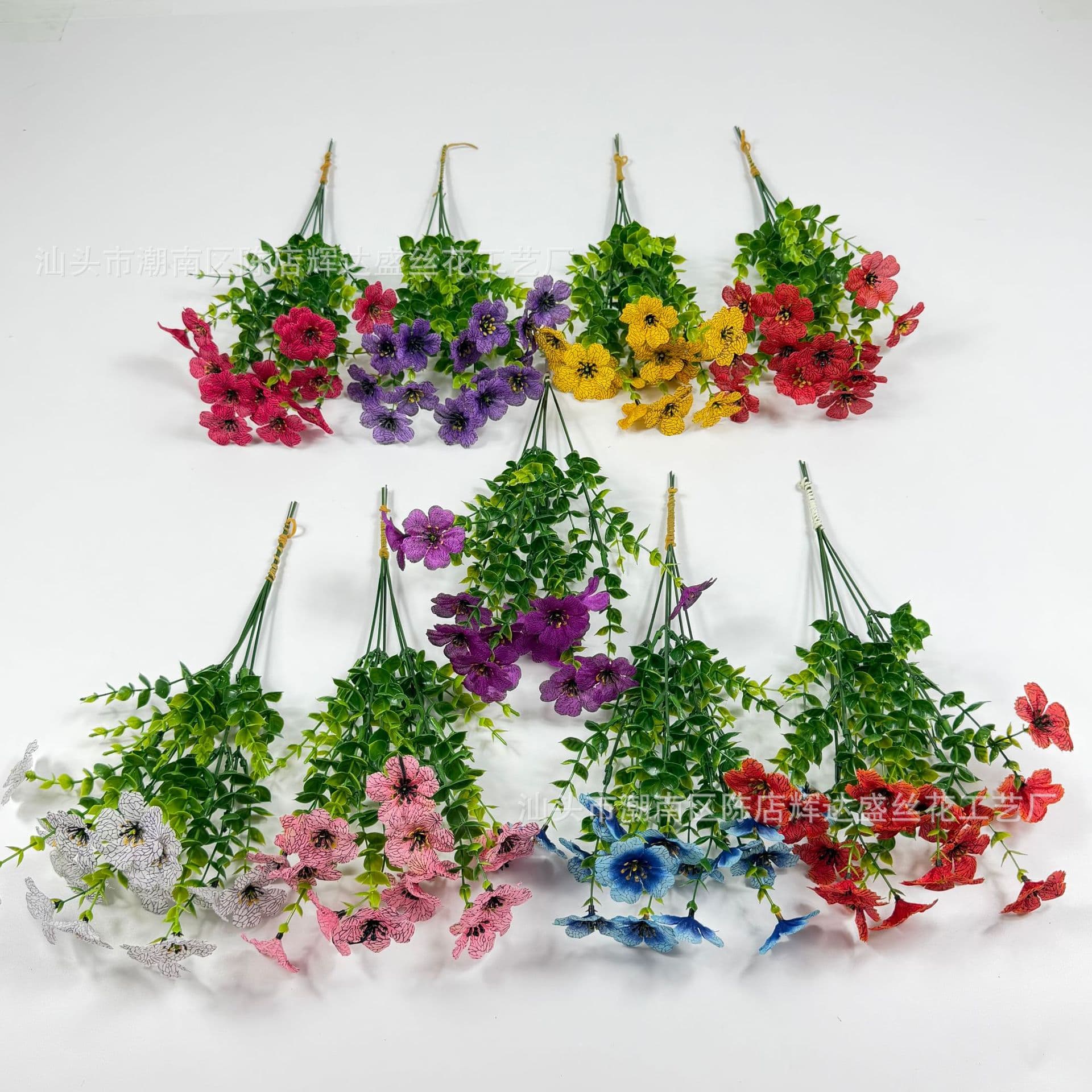Cross-border Amazon Artificial Flower Single Stem Eucalyptus Violet Faux Greenery Courtyard Wedding Home Decor Ornament