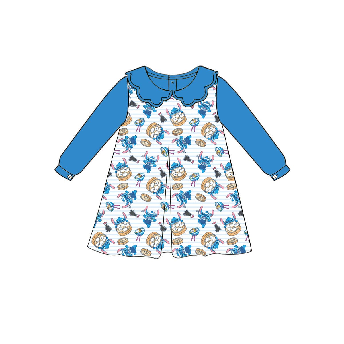 Cross-border wholesale custom autumn girls' princess-style dress with digital printing technique