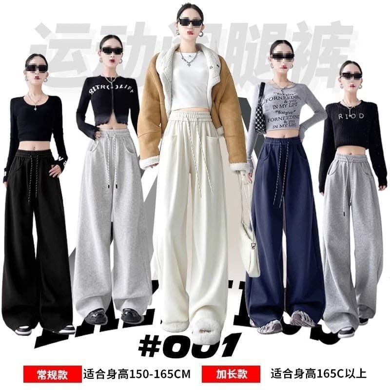 Navy blue American-style sport pants for women spring and autumn 2025 new high-waist loose slimming wide-leg casual sweatpants