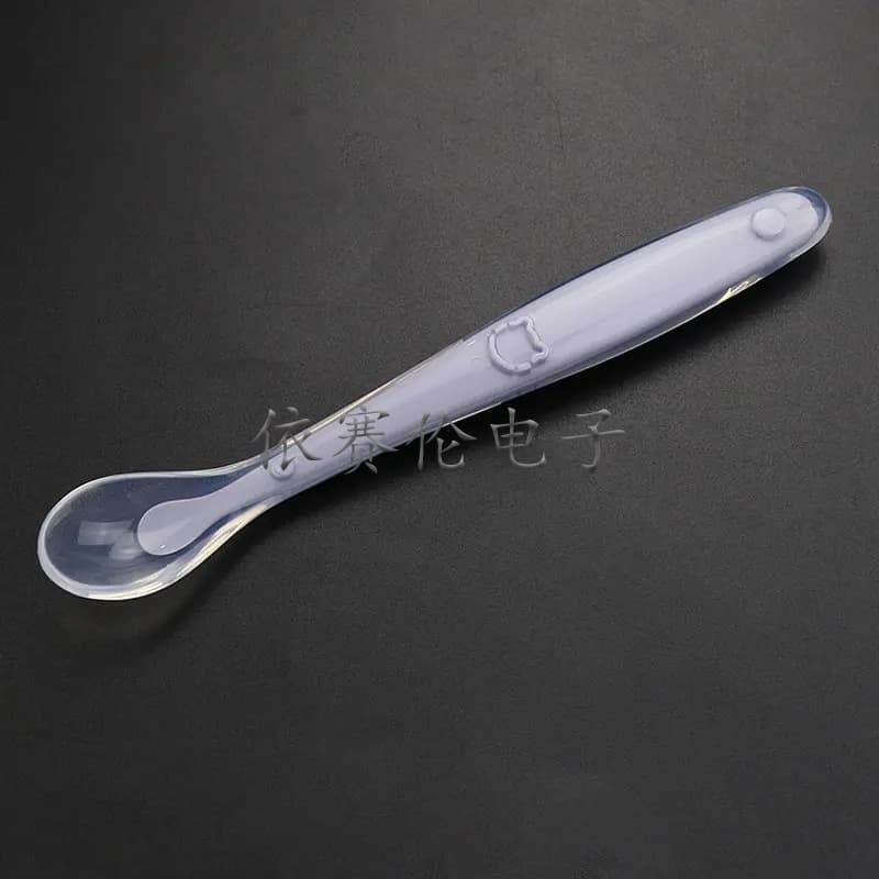 Baby Silicone Spoon Soft Silicone Spoon for Infants Toddler Feeding Utensils Newborn Soft Head Spoon for Rice Cereal Fruit Puree
