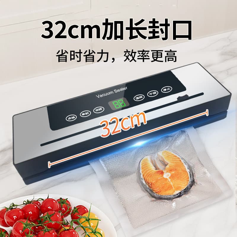 Cross-border Factory Direct Sales Vacuum Sealer, Small Household Food Preservation Sealing Machine, Fully Automatic Plastic Sealer Stainless
