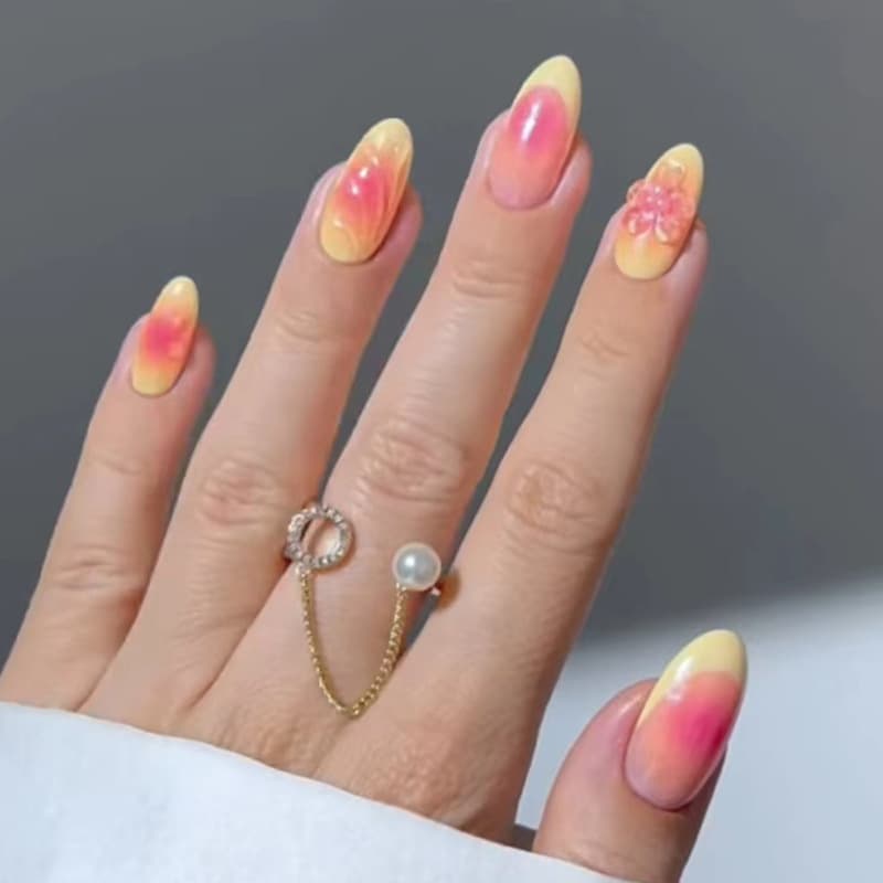 Nail Patch Wear High-Grade Fake Nail Drill 3D Flower Nail Patch Removable Finished Nail Patch