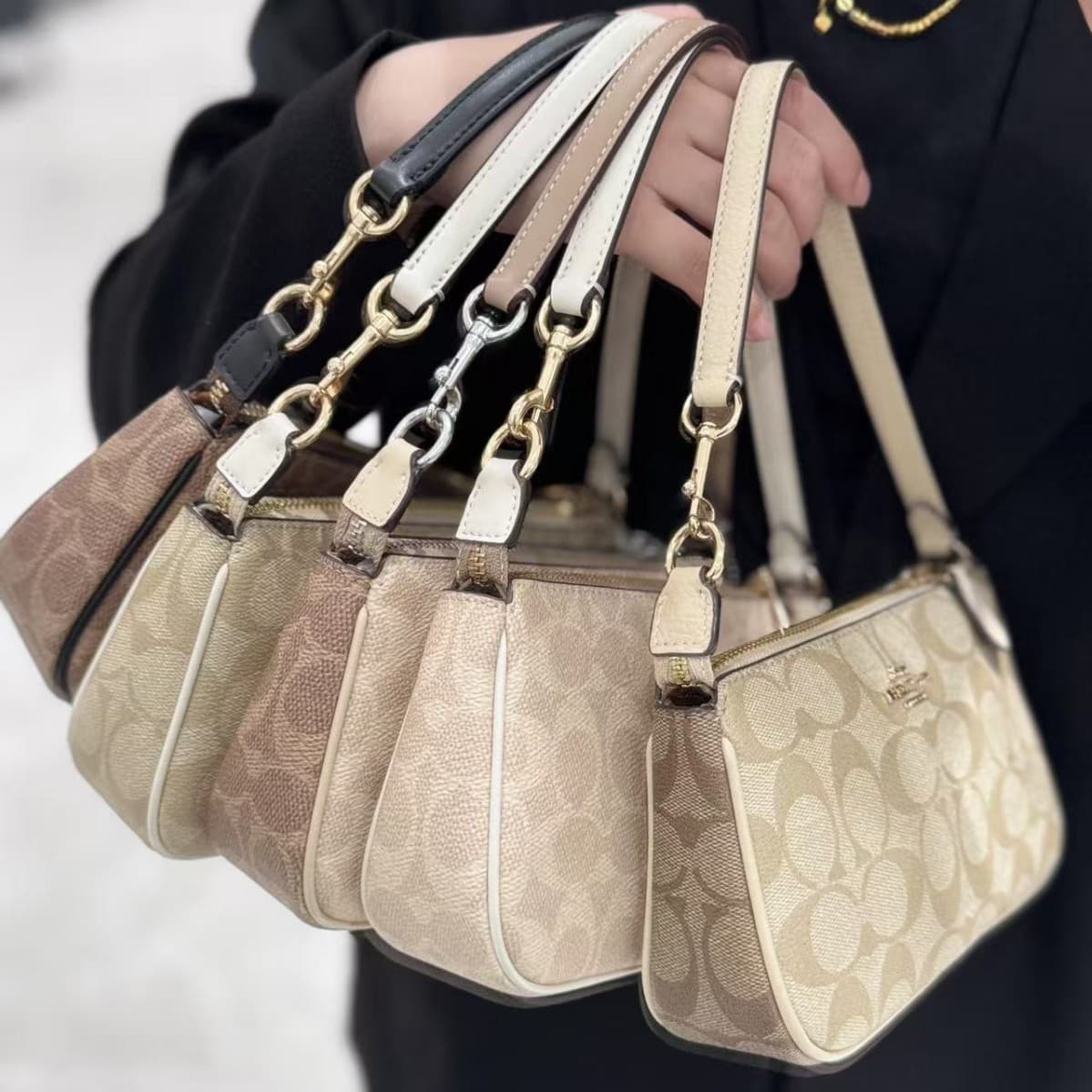 Coco's 2025 New Nolita19 Pearl Mahjong Bag High-Quality Vintage Shoulder Crossbody Handheld Small Square Bag