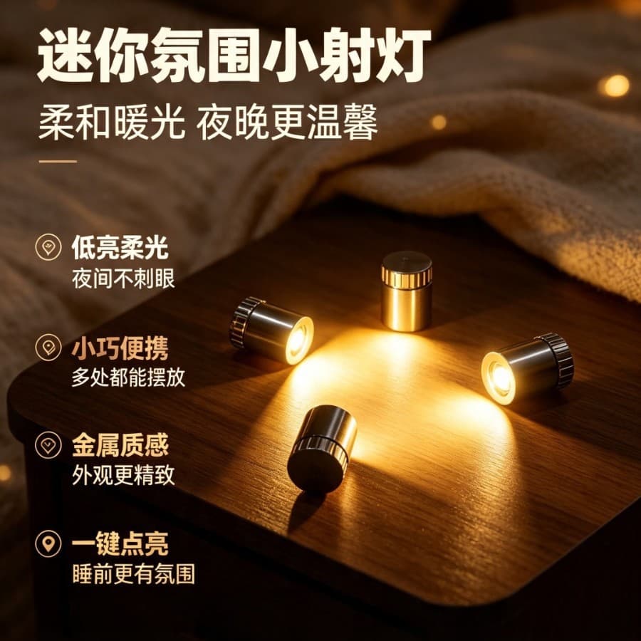 Mini LED Spot Light for Figure Models, Bendable Micro Light for Cabinet Display and Desktop Ambience