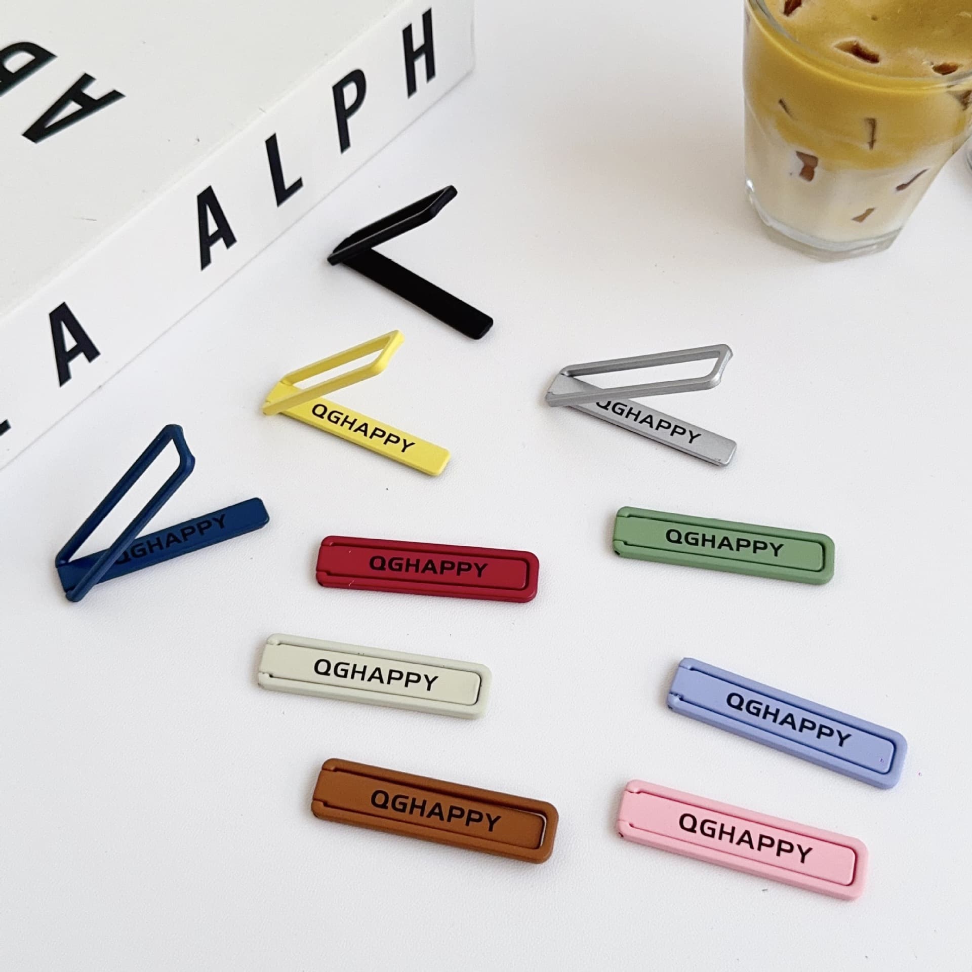 QGHAPPY invisible back sticker bracket metal foldable portable matching mobile phone case universal ultra-thin multi-color optional