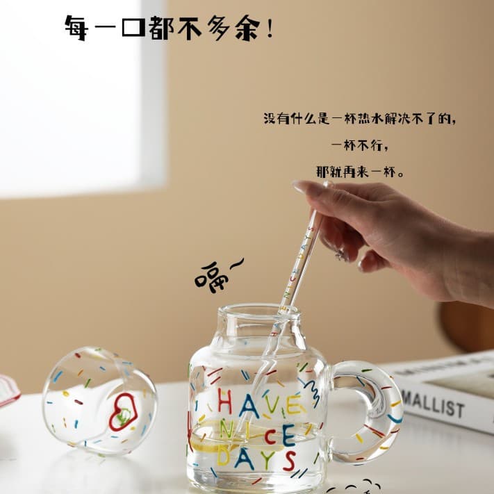 Ins-Style Single-Serve Glass Heat-Resistant Explosion-Proof Cold Water Pitcher, Large Capacity Home Tea Pot High-Temperature Set