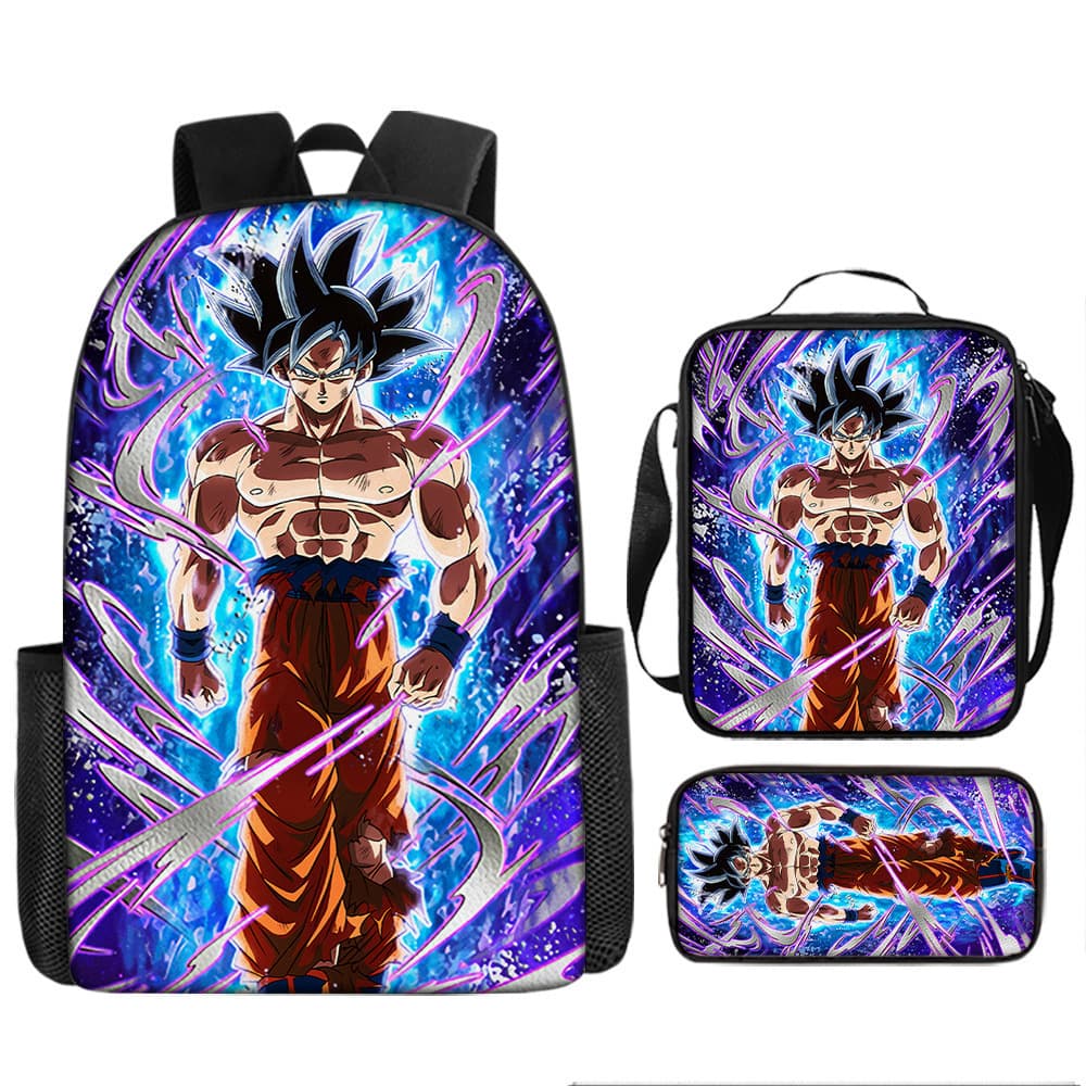 New Anime Cartoon Dragon Ball Backpack Primary and Secondary School Bag Lunch Bag Pen Bag Three-piece Set Children's Backpack