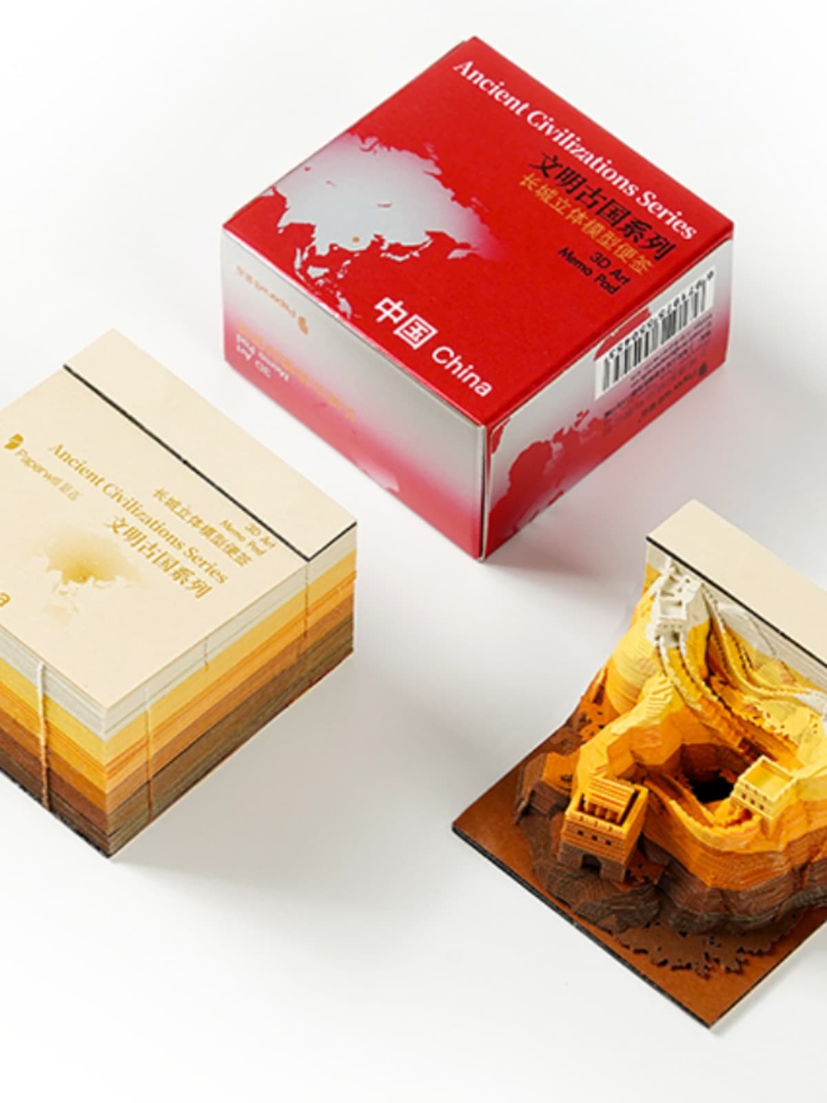 Forbidden City 3D Paper Carving Sticky Notes Creative Ornament Great Wall Hand-Tear Memo Pad Birthday Gift Stationery