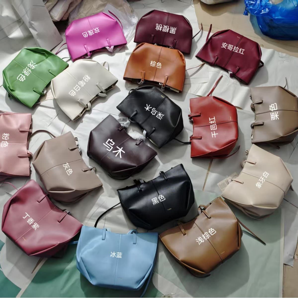 Cross-border Polene Wing Bag New Cyme Polene Calfskin Tote Handbag Large Capacity Commuter Women's Bag