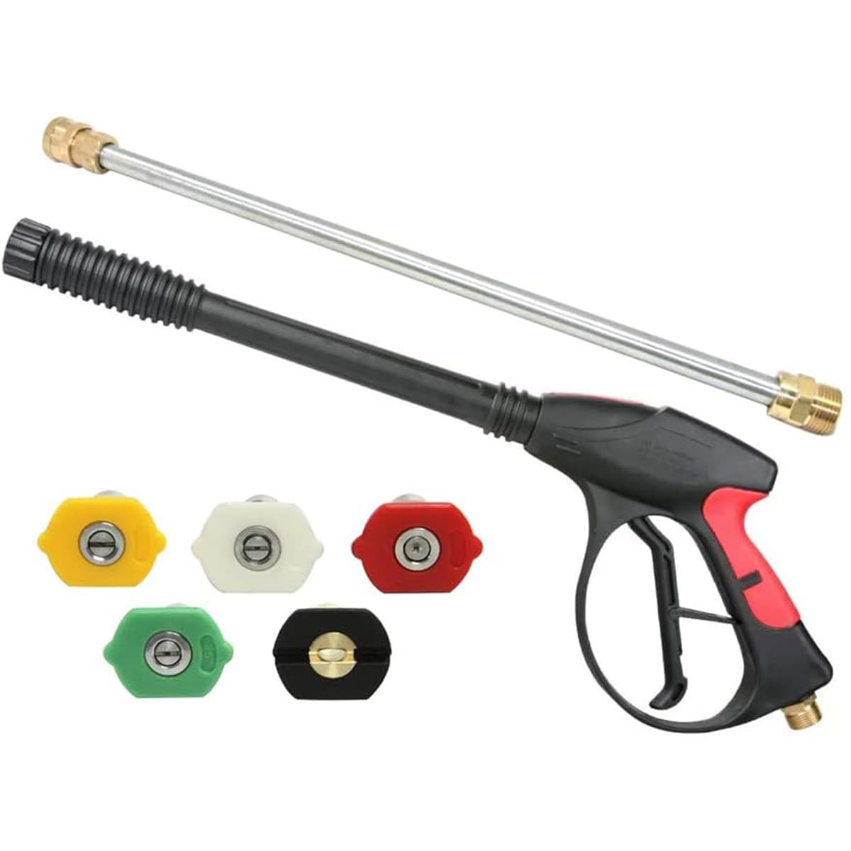 M22 high-pressure cleaning water gun pressure cleaning gun 4000PSI 7.5m water pipe with extension rod five-color nozzle