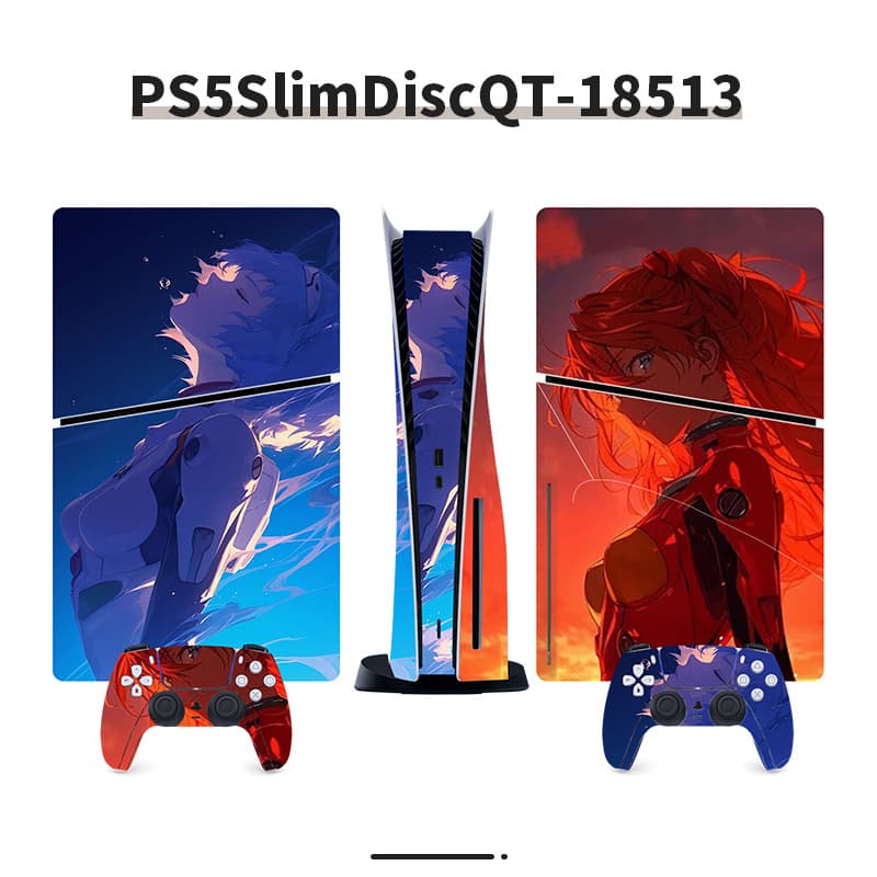 PS5 Console Disc Edition Sticker Neon Genesis Evangelion Decal Anime Personalized Color Sticker for Export