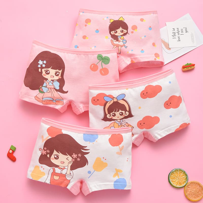 Cotton children's underwear, girls' boxer briefs, student underwear, baby and infant shorts, little girl's boxer briefs, teenagers