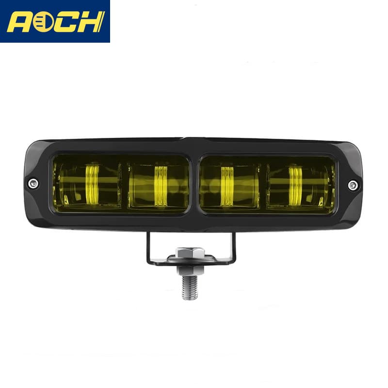 Cross-border 6-inch mini strip light, 20W warm and white light auxiliary fog light, 6D lens, wide voltage work spotlight