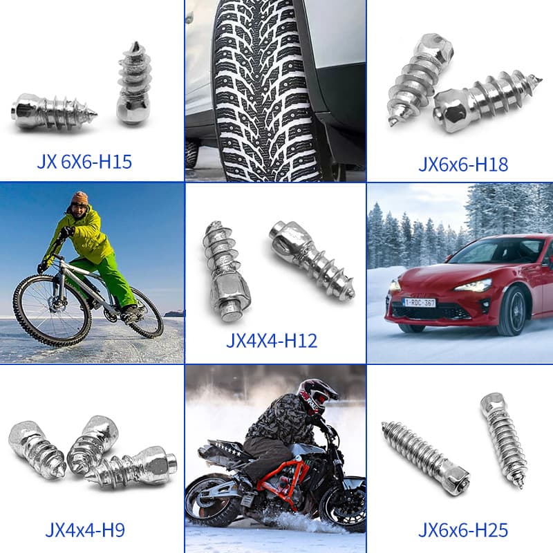 In Stock Winter Cross-border Car Tire Anti-skid Studs Wear-resistant Tungsten Steel Core Snow Anti-slip Threaded Tire Nails