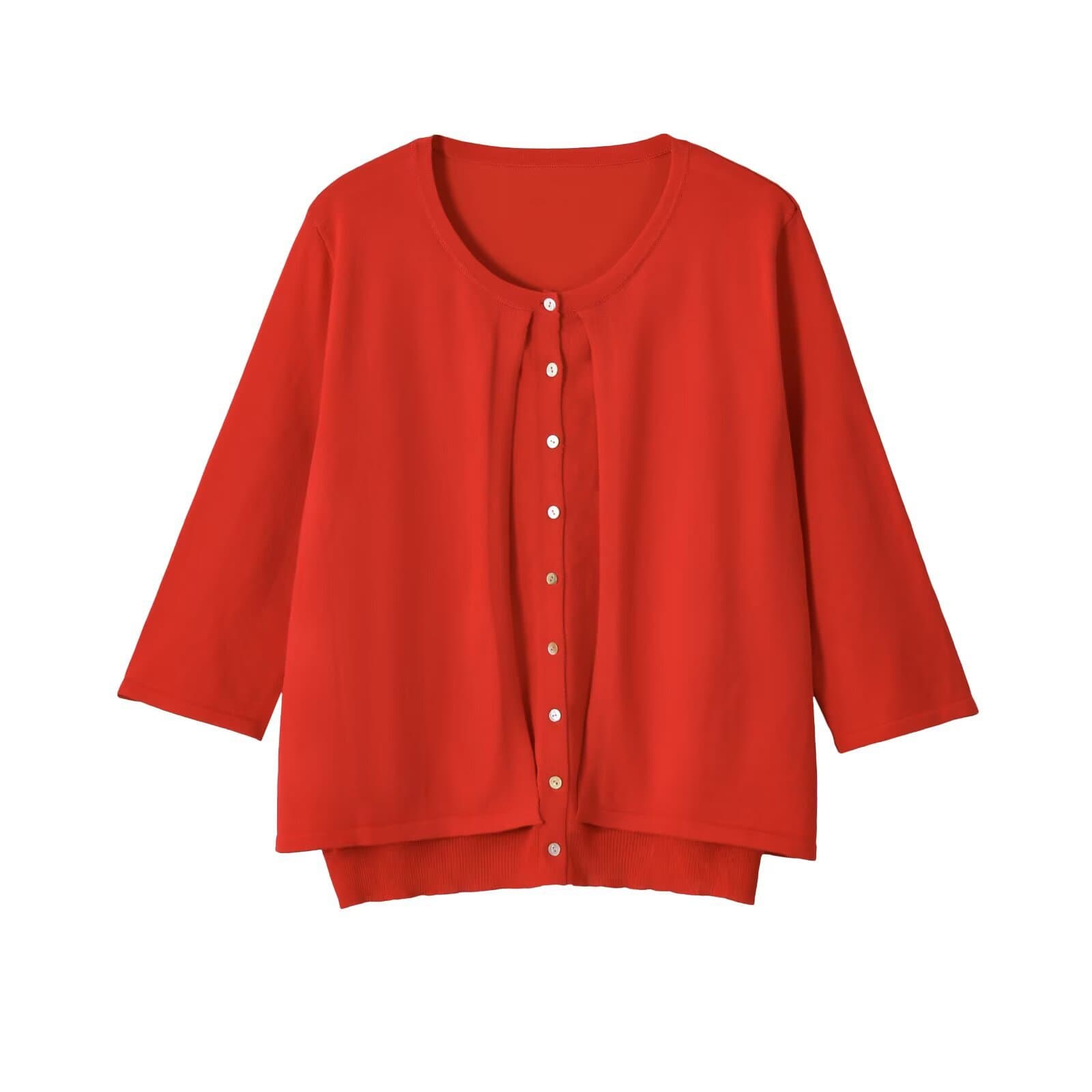 2026 Summer New Arrival Women's Street Style Red Double-Layer Knit Jacket with Medium Sleeves w08 0529