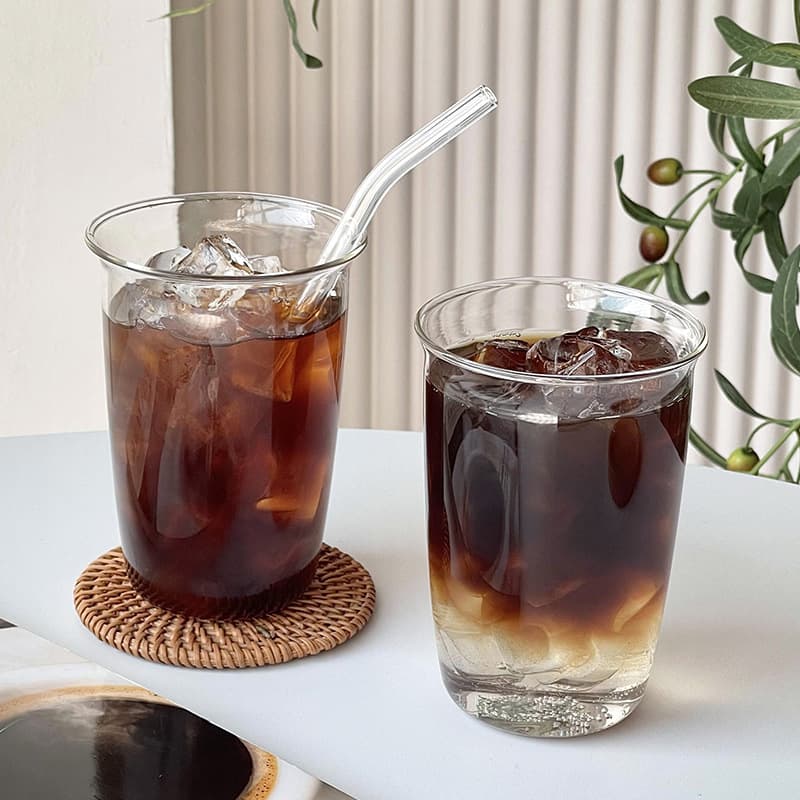Ins high-looking homemade coffee shop same style cup high borosilicate glass cup coffee cup cold drink cup simple water cup