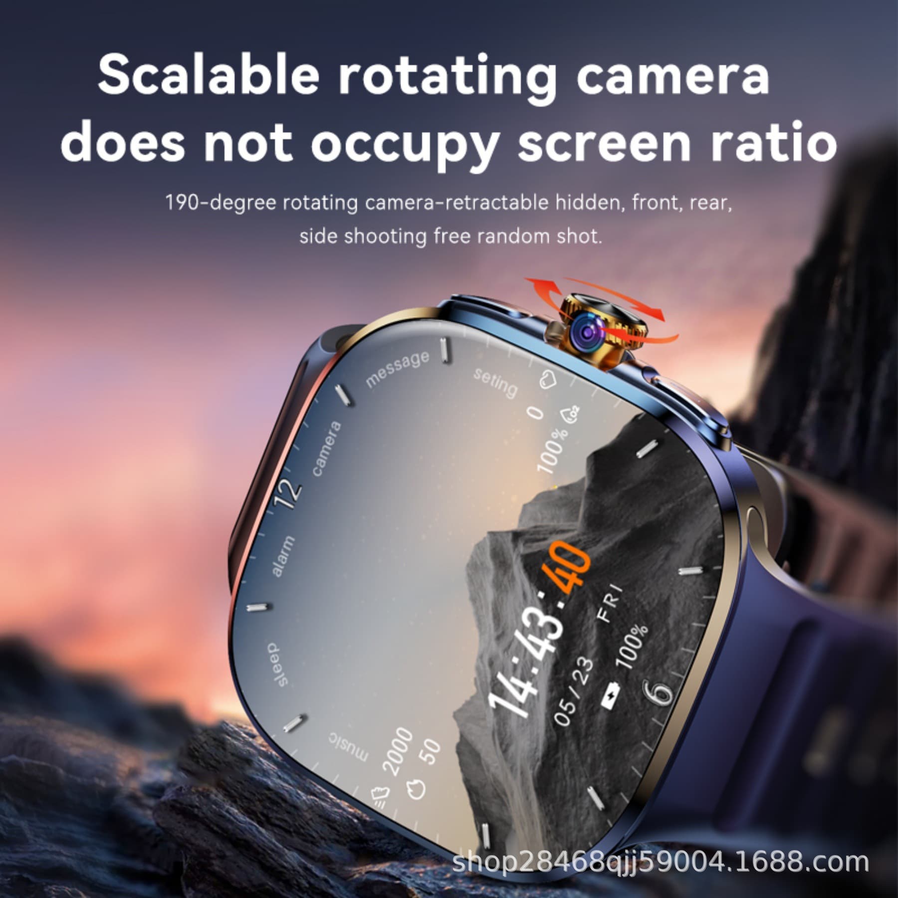 Cross-border New Product M99/H20 Huaqiangbei Cellular Edition First Wide-Screen Smartwatch Dual System AMOLED Pull-Out