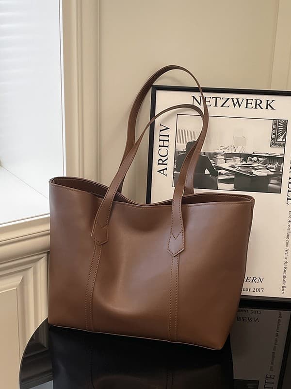 Bags Women's Tote Bag Large Capacity Autumn and Winter Versatile 2026 New Retro Casual Texture Single Shoulder Class Commuting Bag