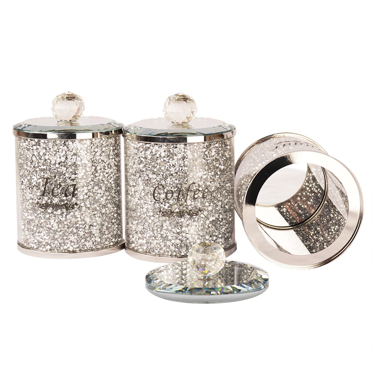 Europe and the United States Hot 1 Set Wholesale Best Selling Crystal Coffee Cans Tea Cans Sugar Cans Kitchen Storage Cans