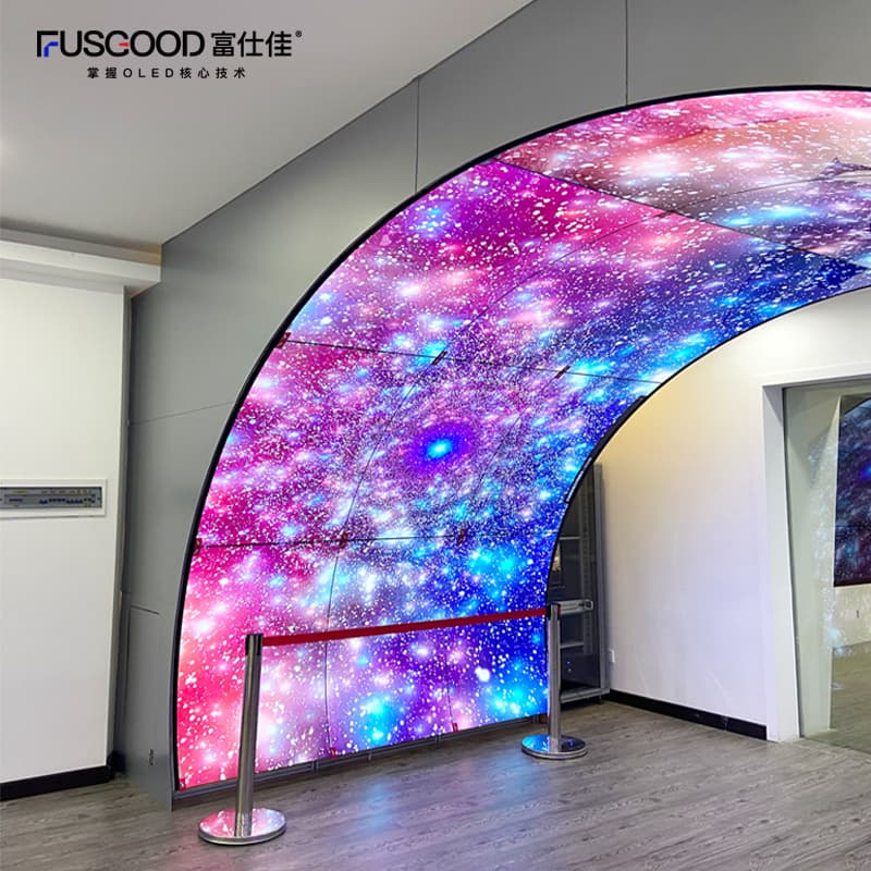 55inch Oled Flexible Splicing Screen Shopping Mall Exhibition Hall 4K High-Definition Curved Display Oled Display Customization Source