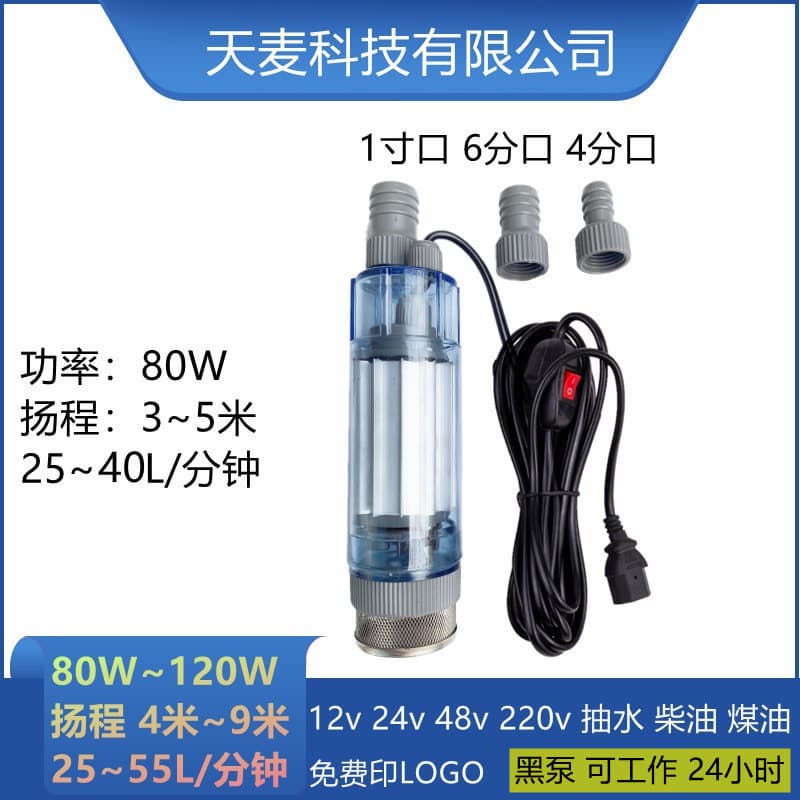 DC submersible pump 12V24V48V electric vehicle 1 inch small electric vehicle water pump 48v water pump