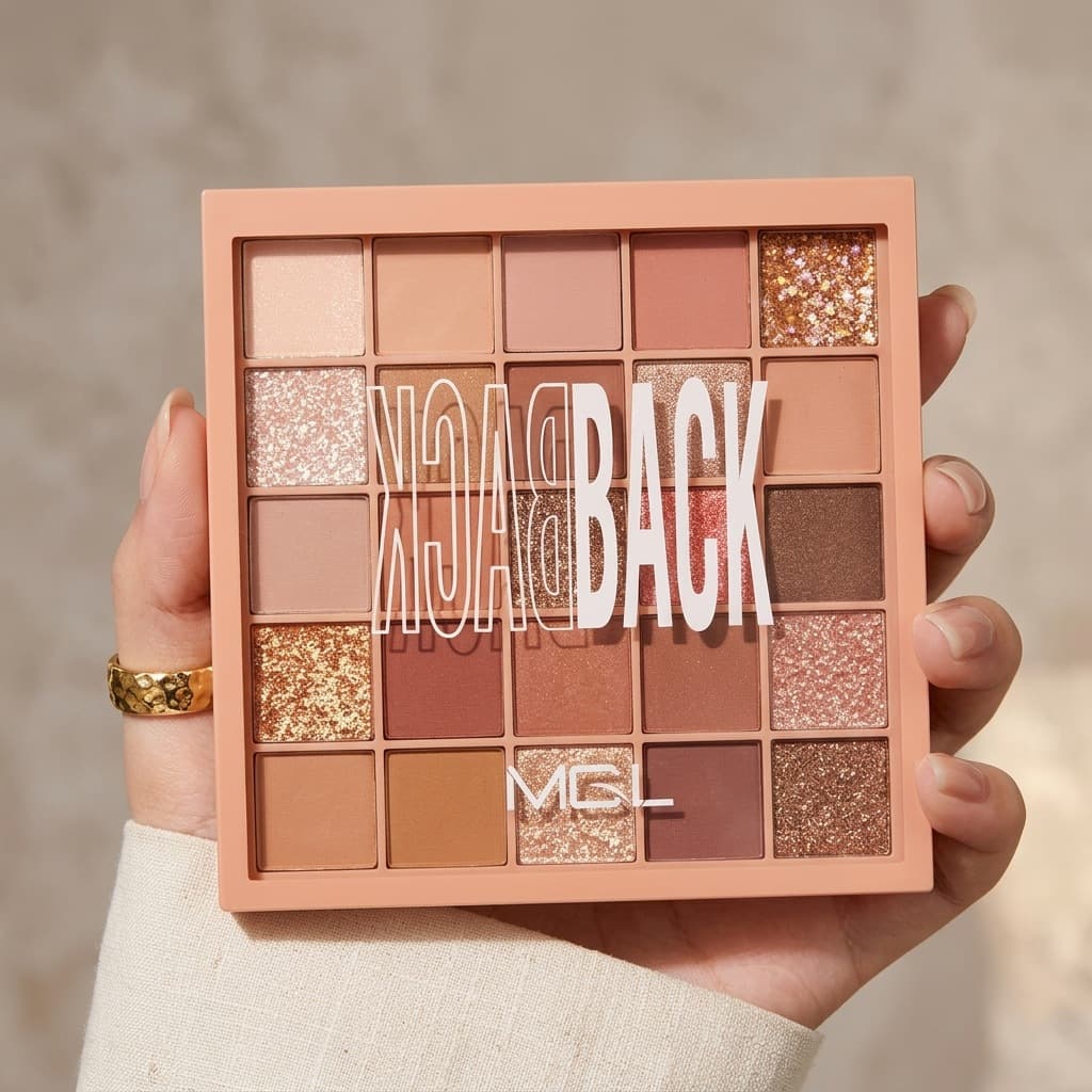 MGL Sweet Girl 25-Color Eyeshadow Palette Mermaid Pearl Fine Shimmer Rose Makeup Palette Natural Earth Tone Orange-Brown Palette