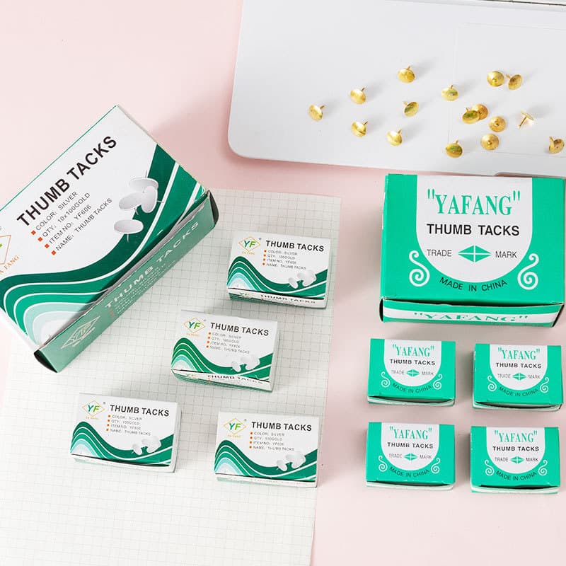 Office stationery box pack of thumbtacks, pushpins, nickel-plated thumbtacks, imitation gold thumbtacks, tacks, drawing board nails, cork nails, colored nails