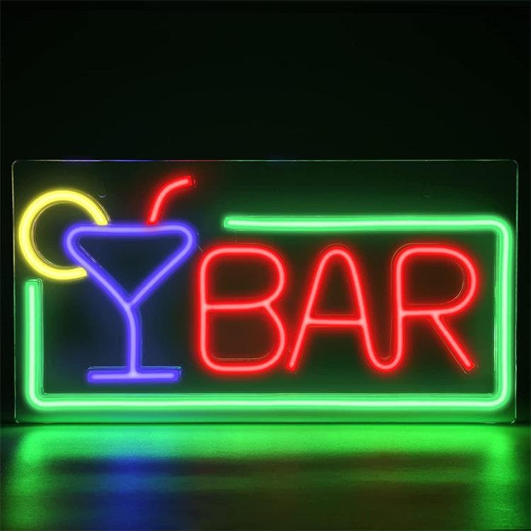 Cross-border LED Back Panel Neon Light BAR BAR Letter Light Colorful Light Atmosphere Holiday Party Decorative Light