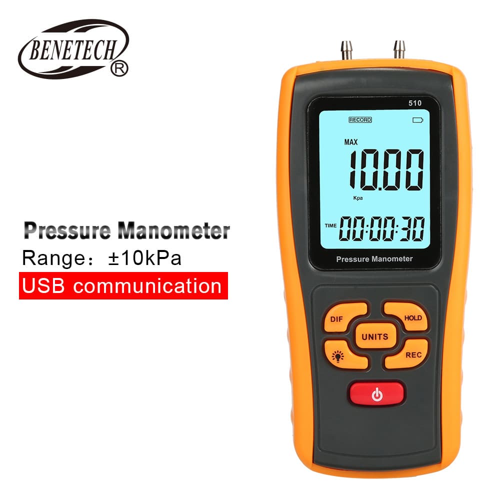 BIAOZHI GM510 Handheld High-Precision Digital Differential Pressure Gauge Tool, PRESSURE MANOMETER