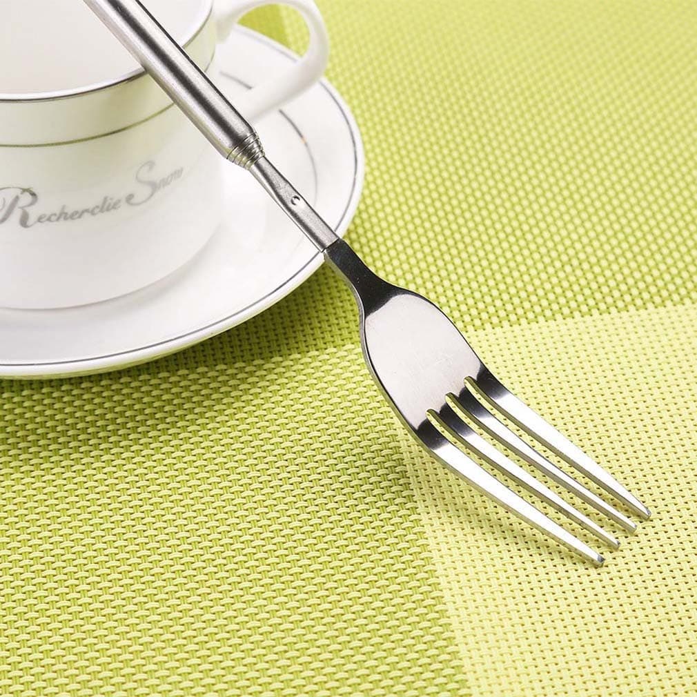 Best-Selling Retractable BBQ Fork and Spoon Set, Creative Kitchen Utensils, Stainless Steel Fork and Spoon, Factory Direct Supply