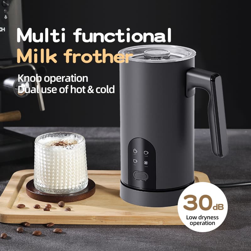 Household Milk Frother Heating Frother Cold & Hot Milk Steamer Electric Milk Frother Cross-border