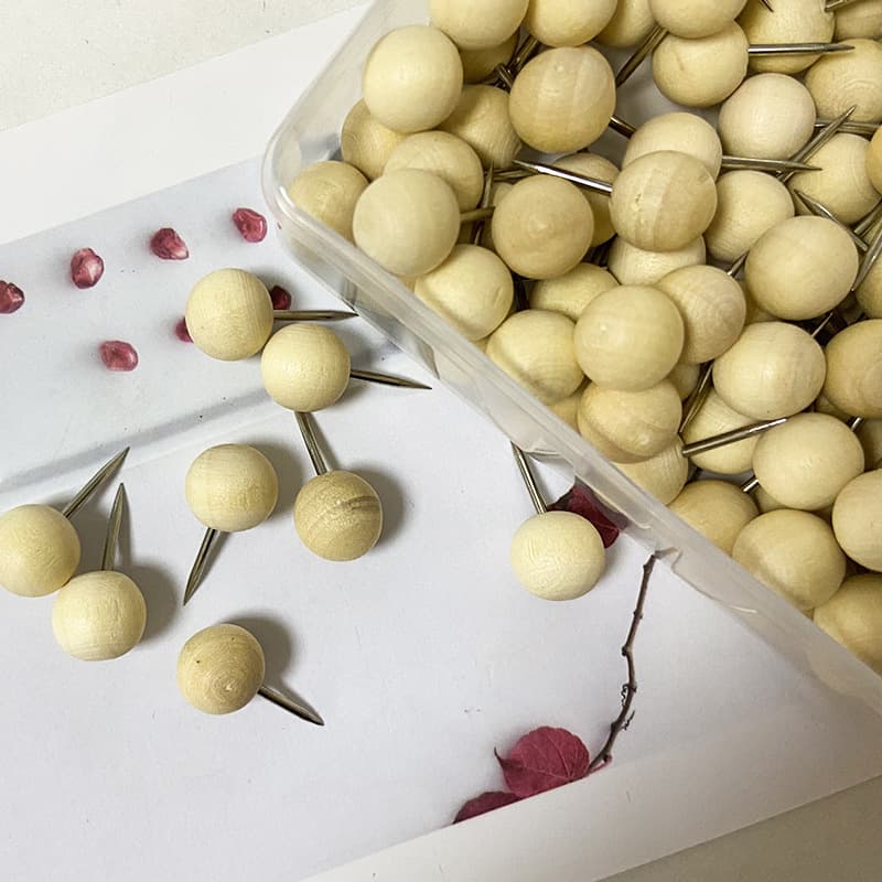 Push Pins, Thumbtacks, Creative Wooden Photo Wall Pins for Kindergarten Cork Boards, Decorative Tacks