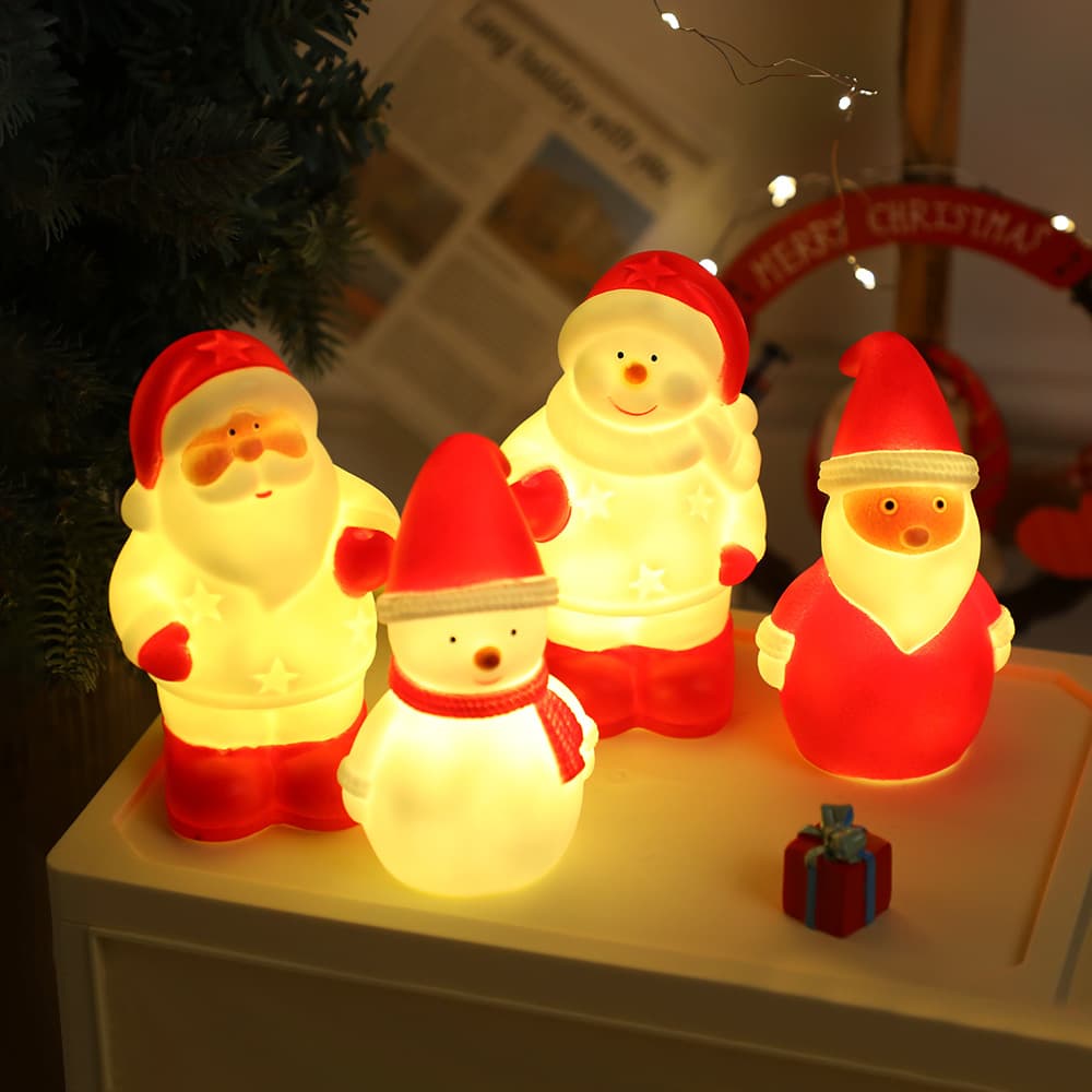 Creative Glowing Christmas Night Light Soft Light Non-Dazzling Internet Famous Cute Doll Cartoon Santa Claus Small Ornament