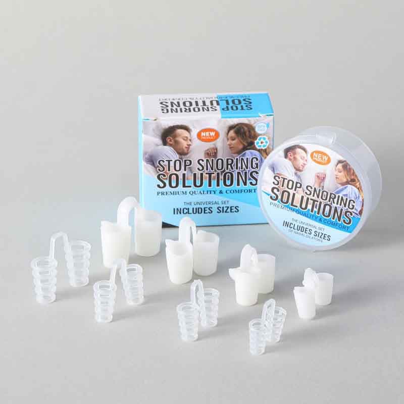 Mini Silicone Nose Clip Anti-Snoring Device 8-Piece Set Breathable Comfortable Snore Reduction Nasal Blockage Solution
